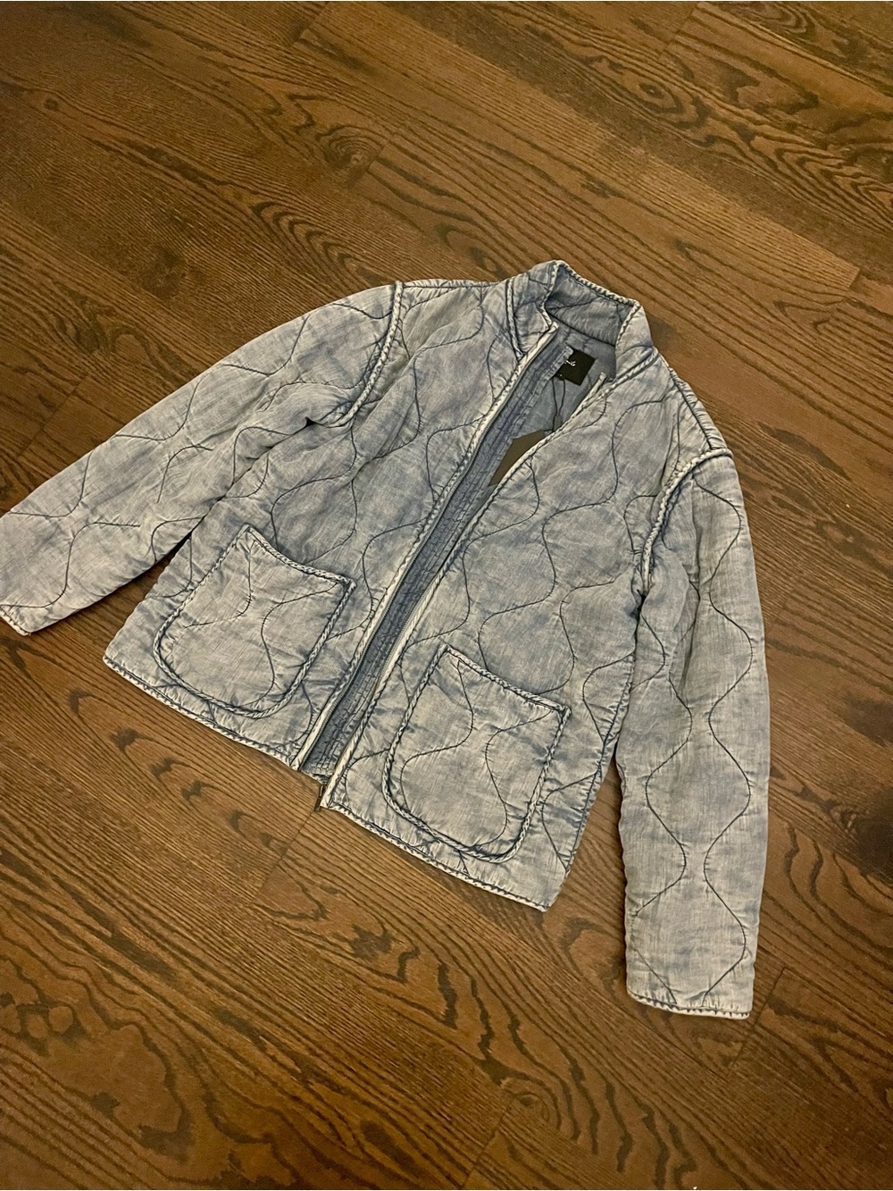 Rails Light Blue Quilted Denim Jacket